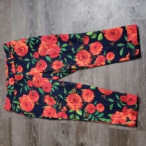 7th Avenue New York & Company Floral Trousers Capris Slim Straight Size 12